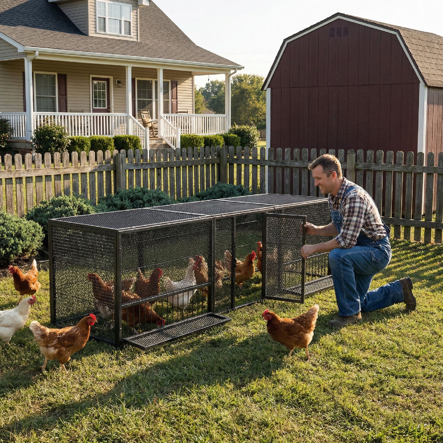 Thickened Chicken Coop For Outdoor - Black / Silver