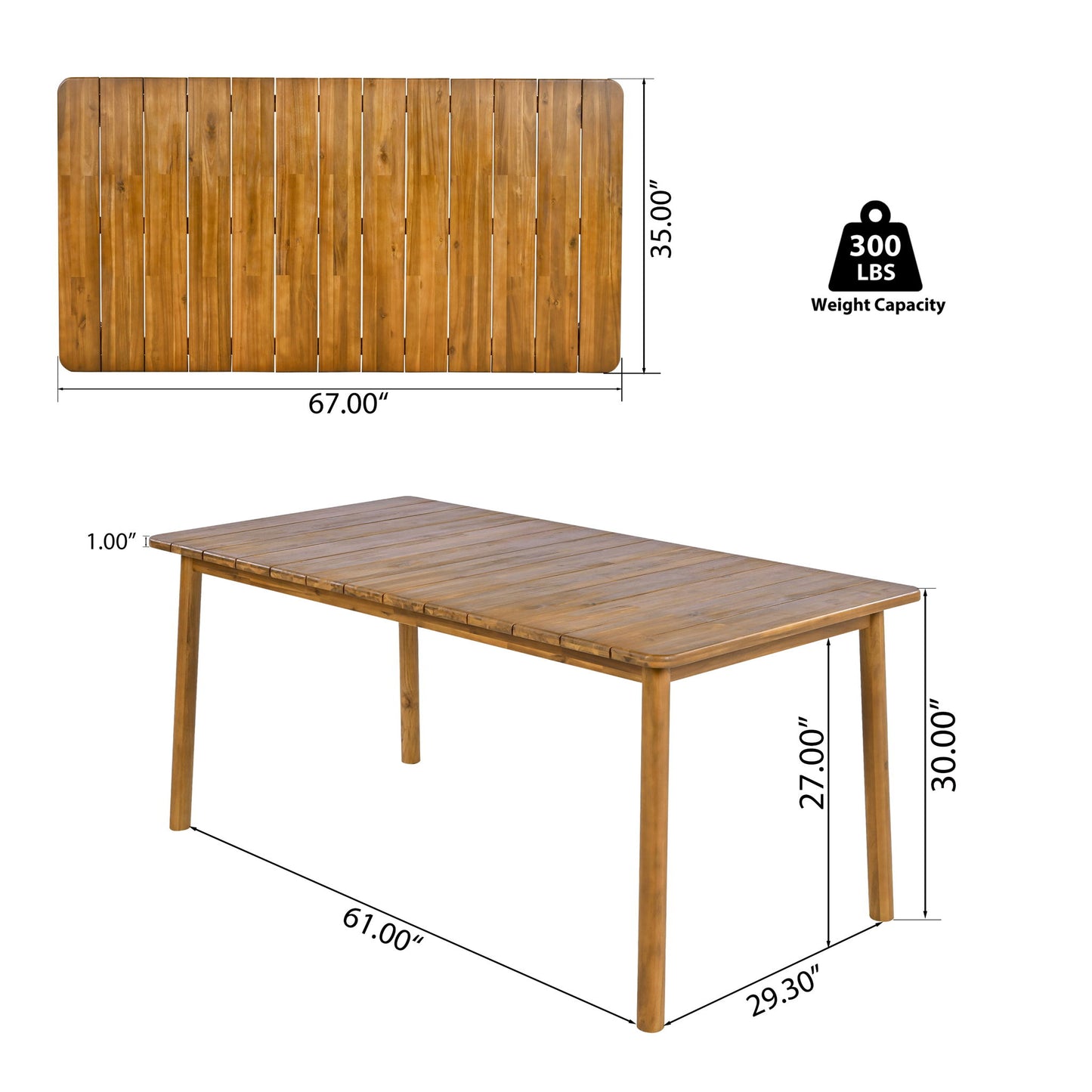Preston - Outdoor Patio 7 Pieces Dining Set With Chairs And Cushions - Teak / Beige