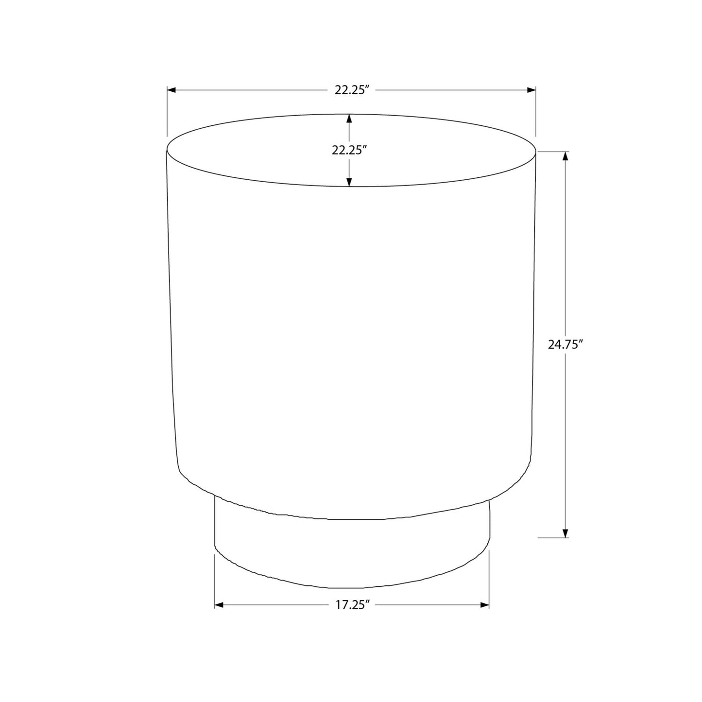 Round Accent Table, Indoor Outdoor - White
