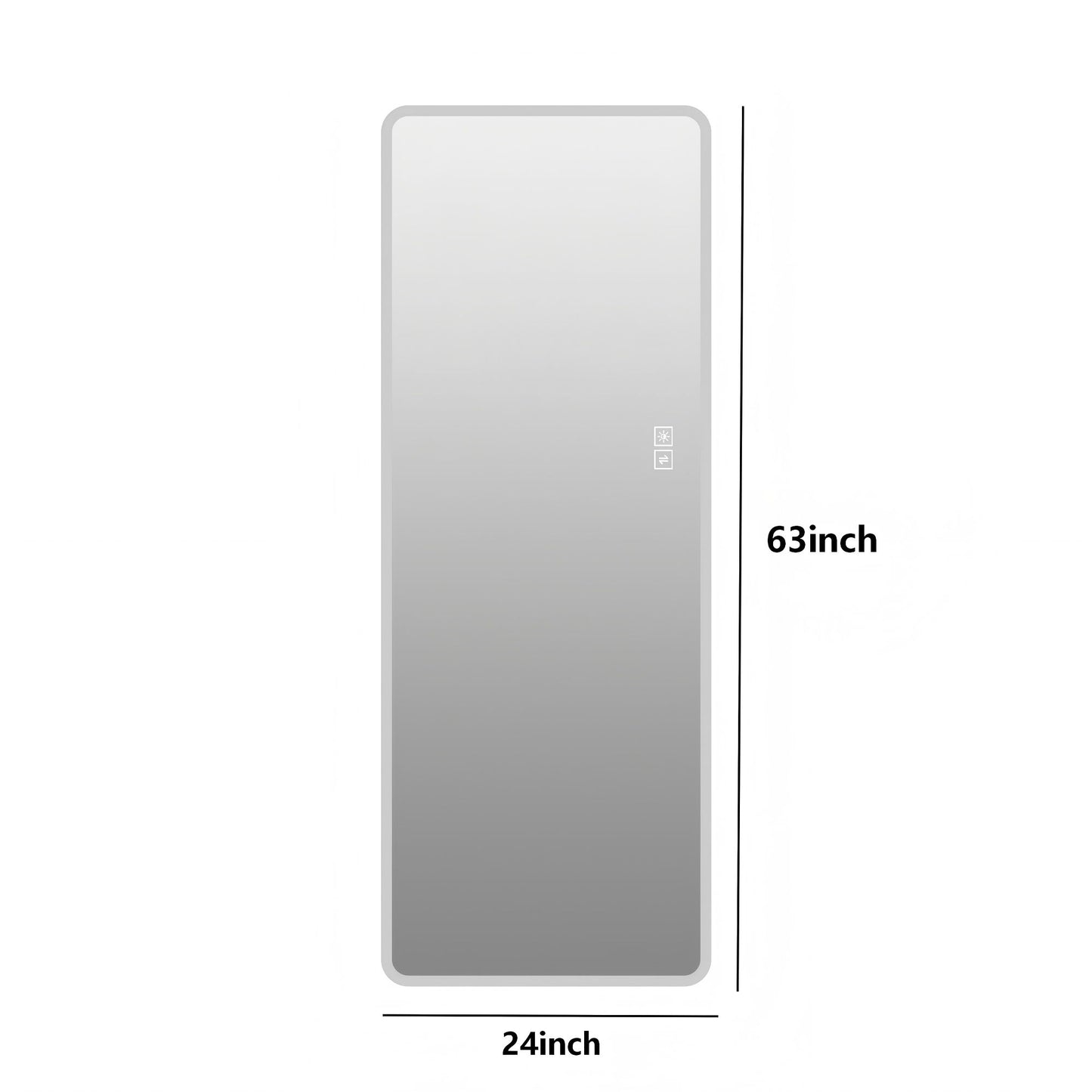 LED Full Length Mirror With Lights, Wall Mounted Full Body Mirror, Dimmable 3 Color Lighting, Anti Fog, Shatter Proof, Memory Function - Clear