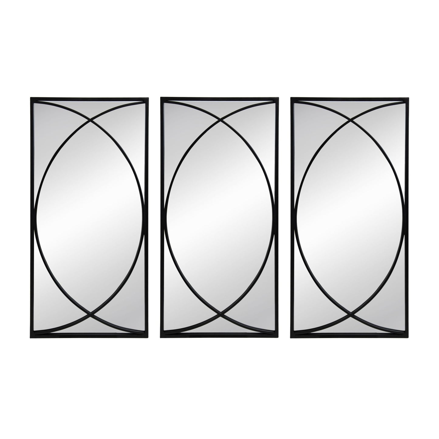 Rectangular Wall Mirrors With Frame, Home Decor For Living Room Bedroom Entryway - Black