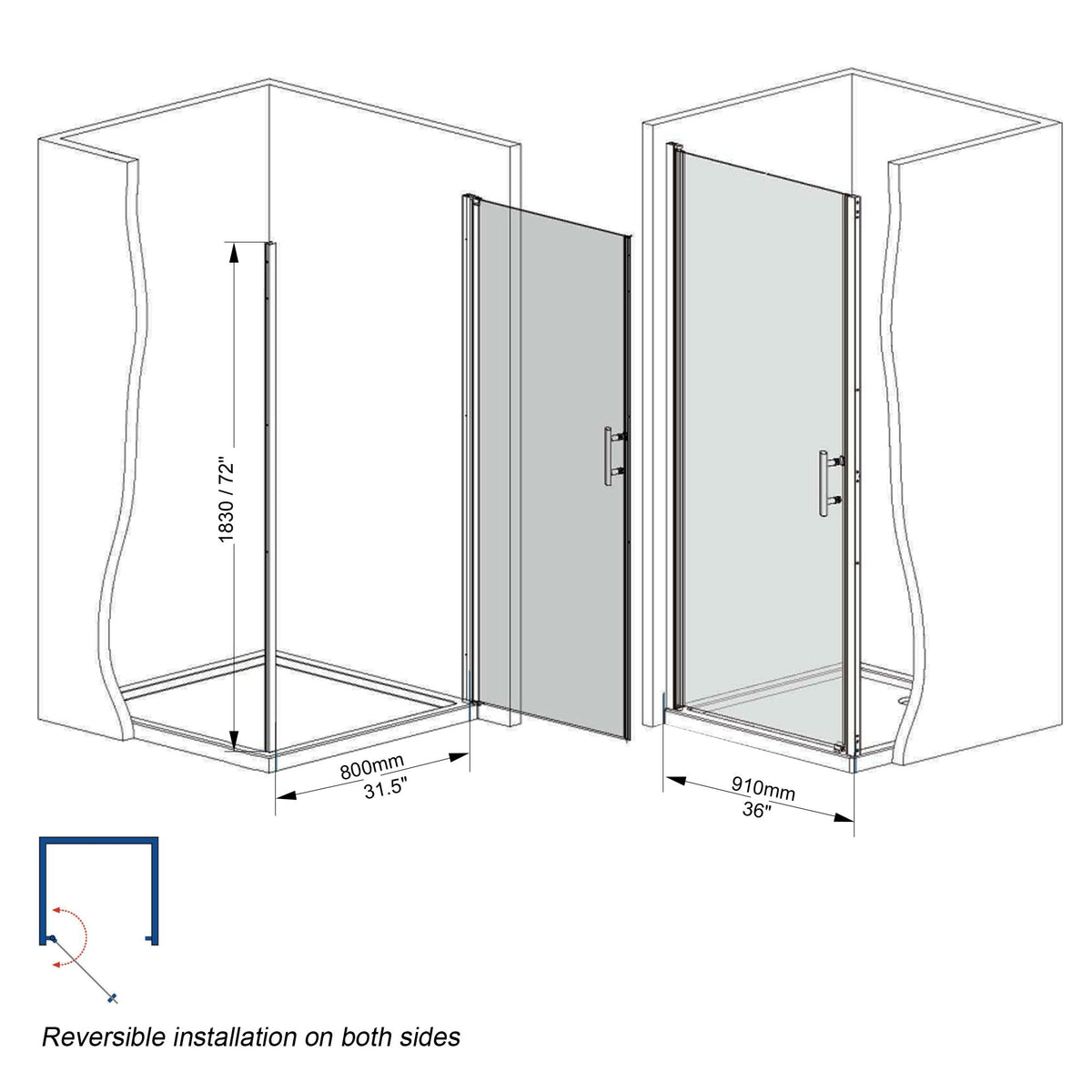 Shower Door & Tempered Glass And Explosion Proof Safety Film - Brushed Nickel
