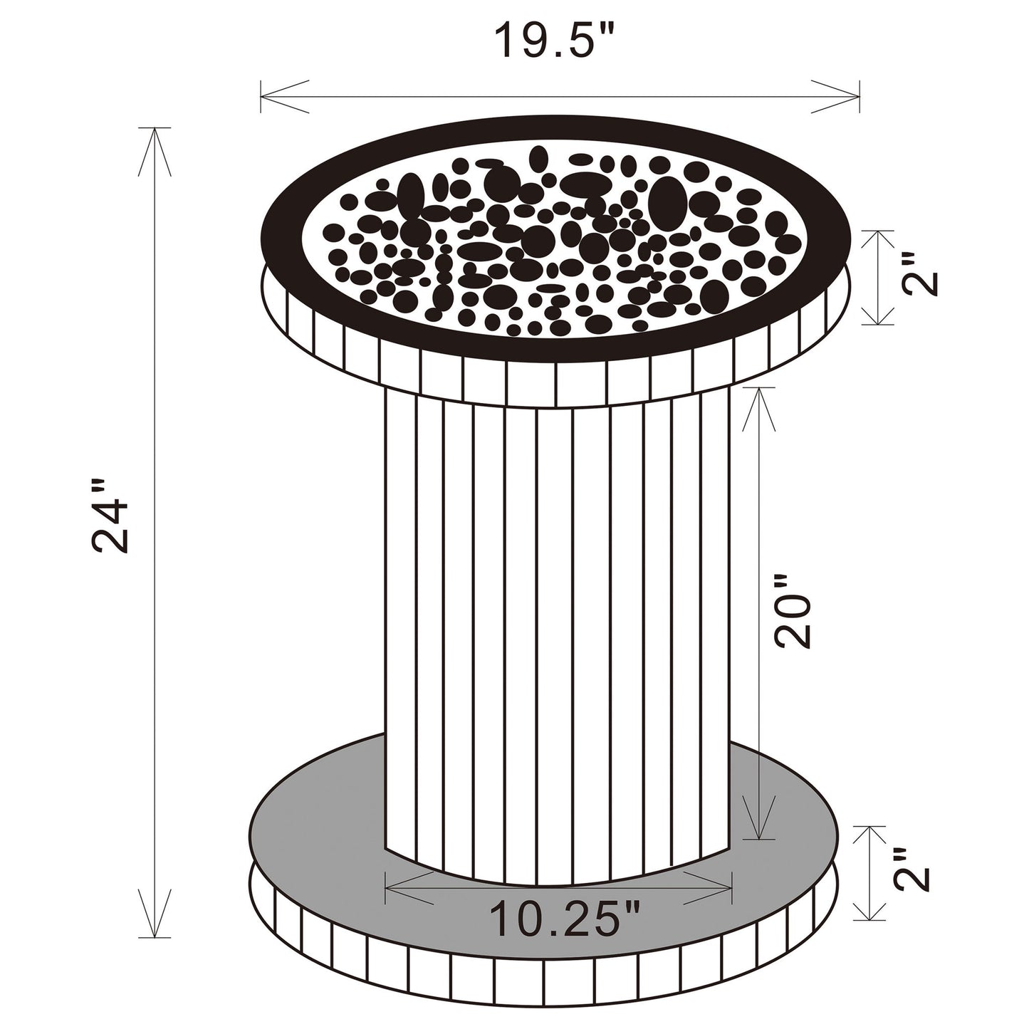 Rose - Side Table - Clear