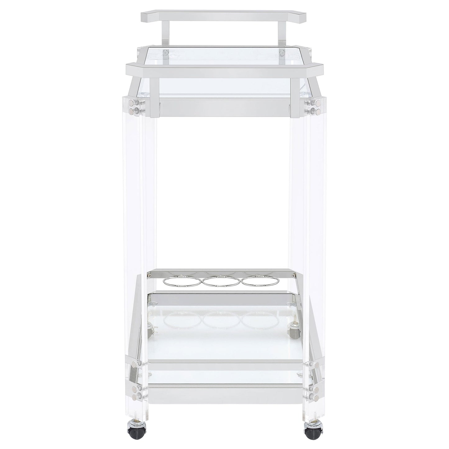 Kempton - 2 Tier Bar Cart - Chrome
