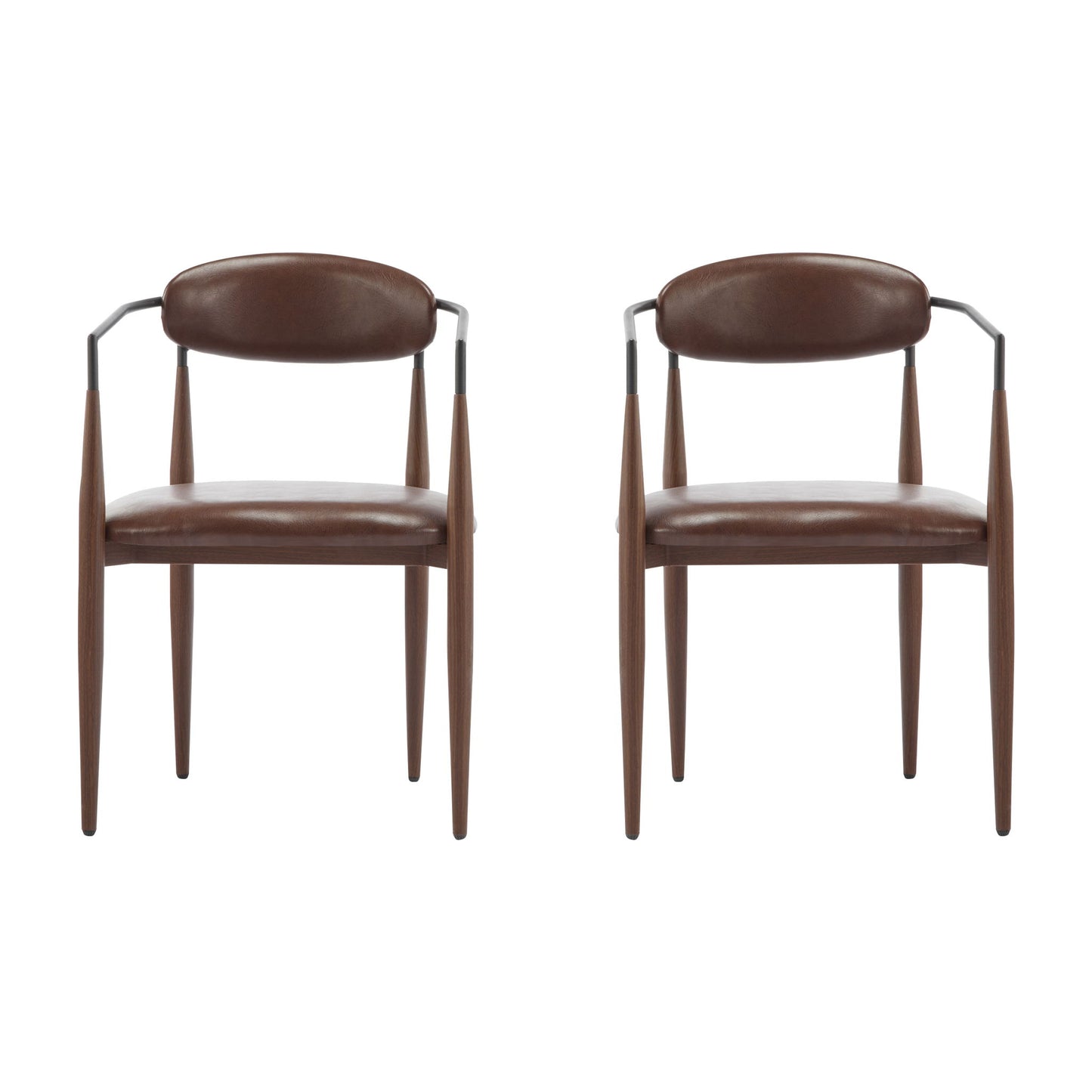 Modern Luxe Dining Arm Chair Set With Upholstery