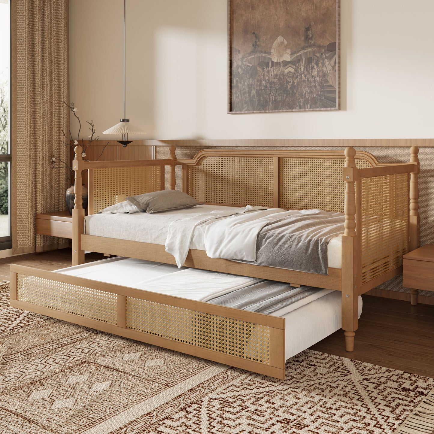Traditional Style Daybed With Trundle