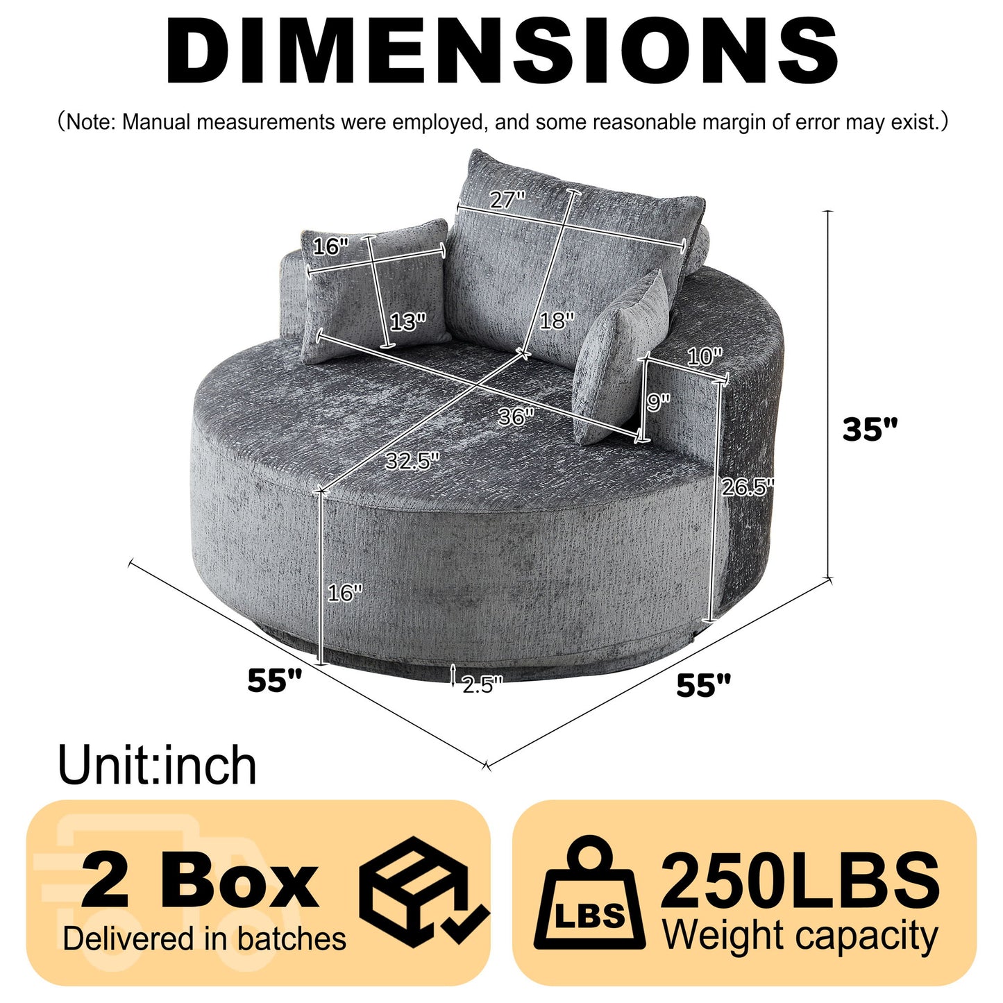 Swivel Chair With Rotating Base For Living Room