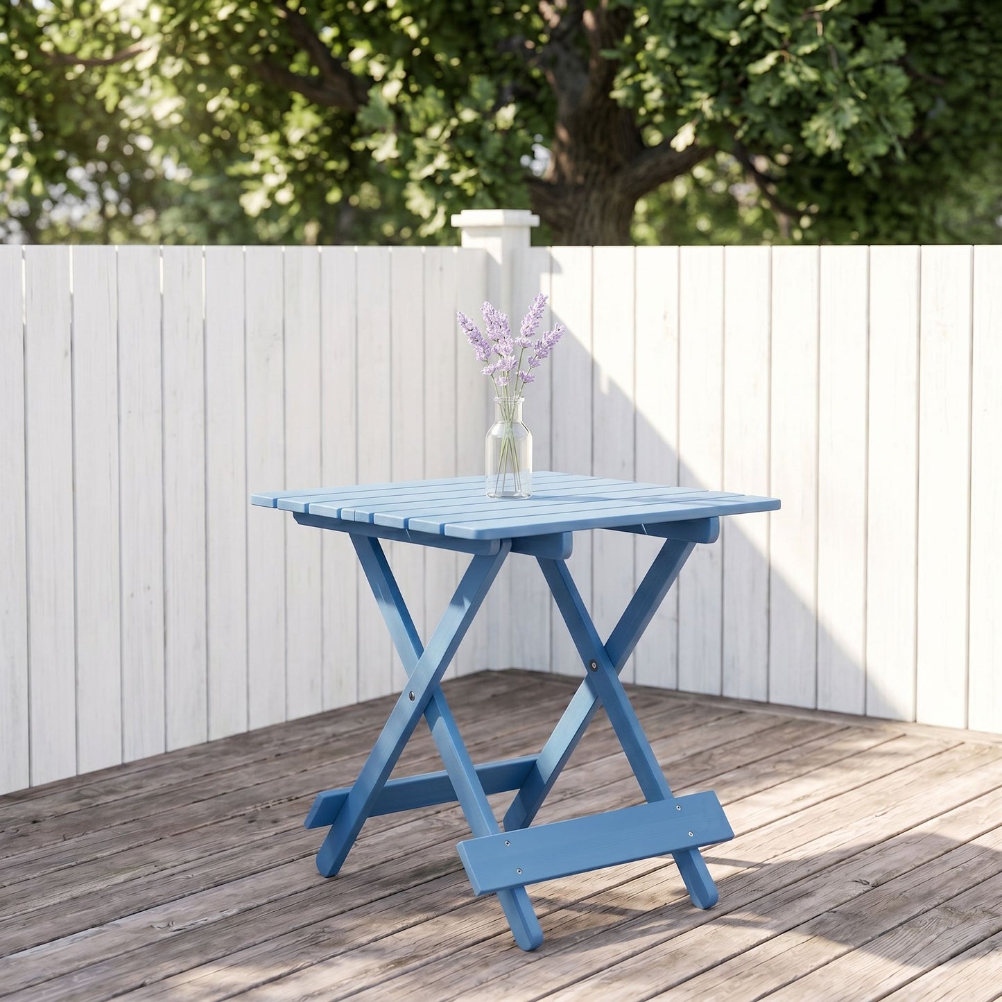 Folding Square Table For Backyard - Blue