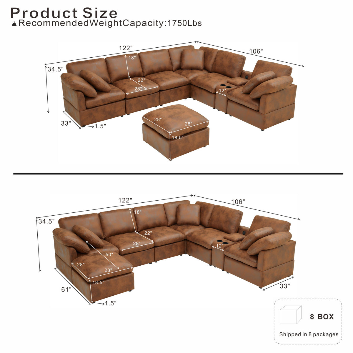 Modular Design Cloud Sofa, Freely Configurable
