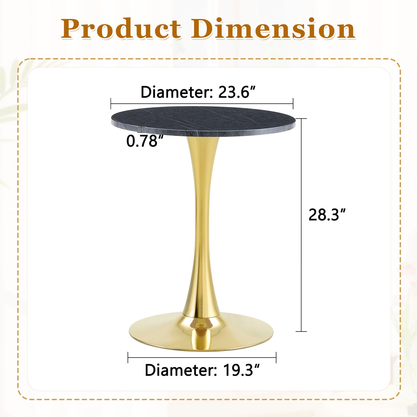Round Dining Table With Thickened Top For Kitchen