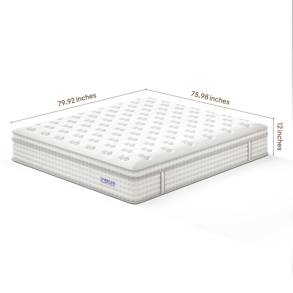 Snooze Mattress Company Atlas - 12" Euro Top Firm Hybrid Mattress With Independently Encased Coils & Gel Memory Foam