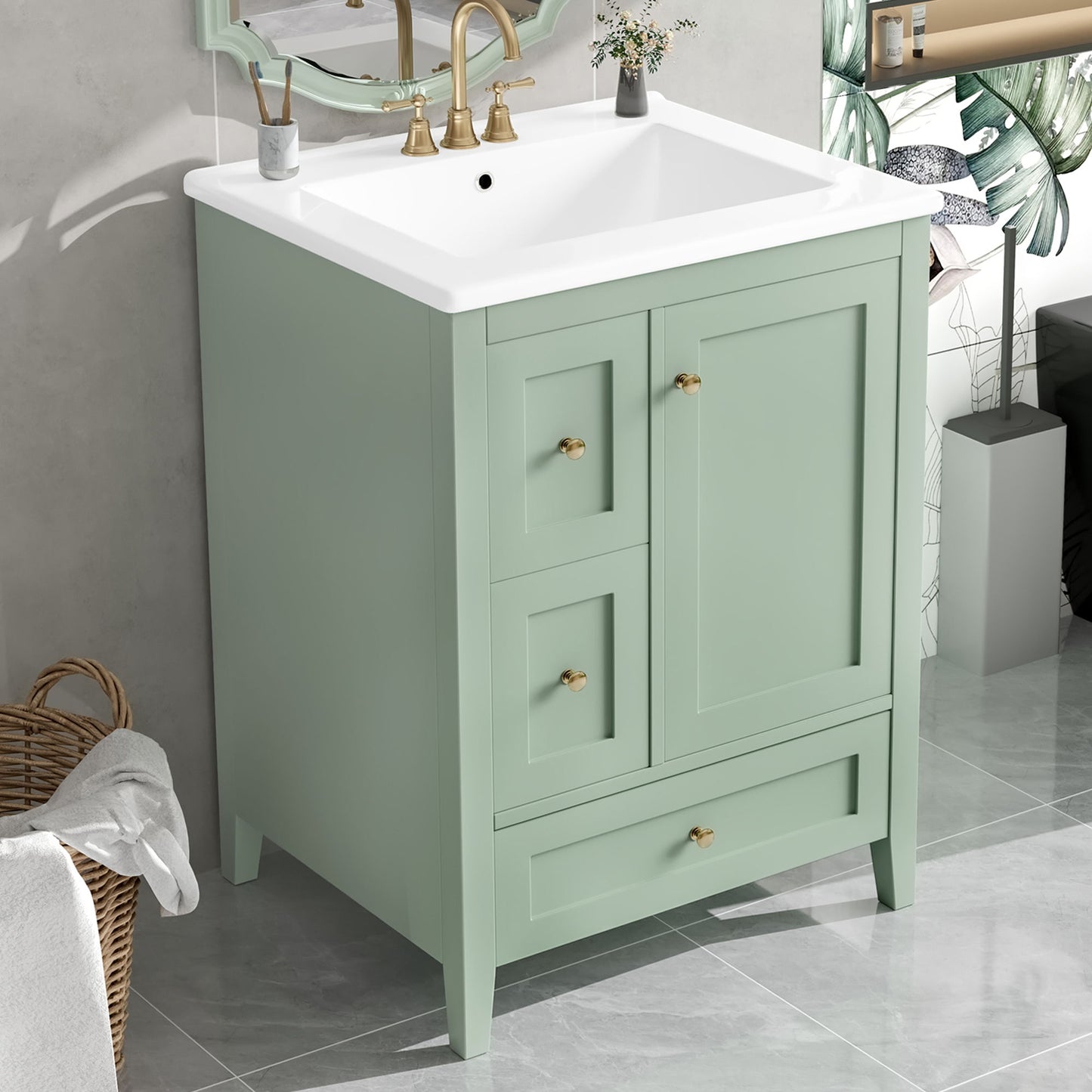 Bathroom Vanity With Storage, Removable Dividers