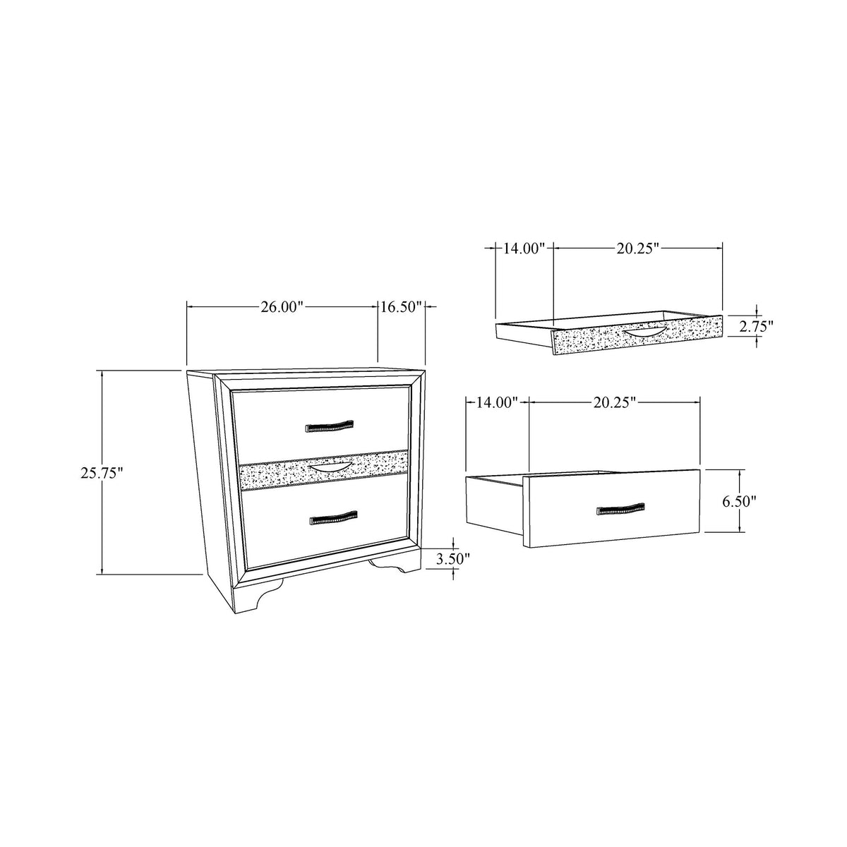 Ryder - Nightstand With 2 Drawers