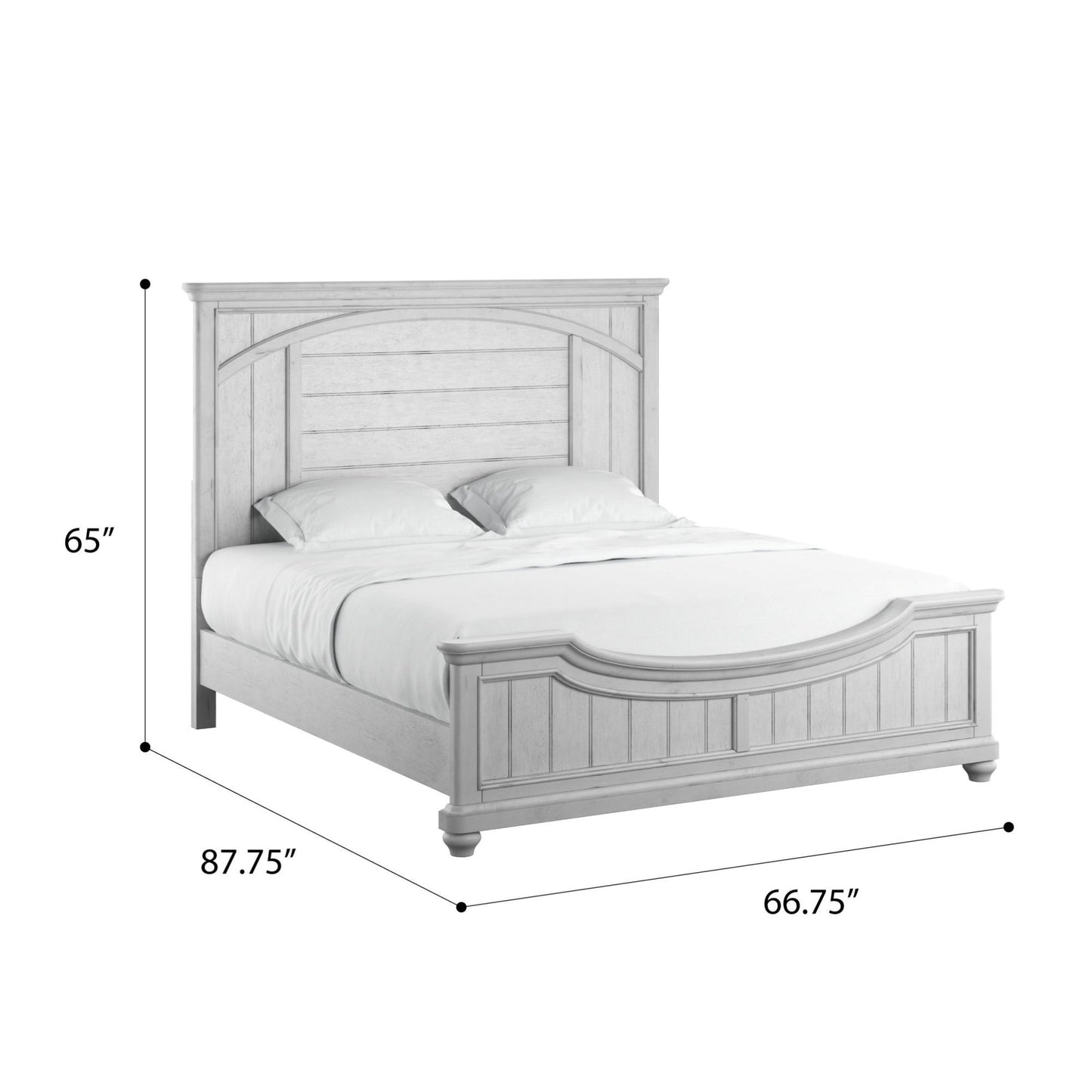 Queen Panel Bed - Gray - Wood