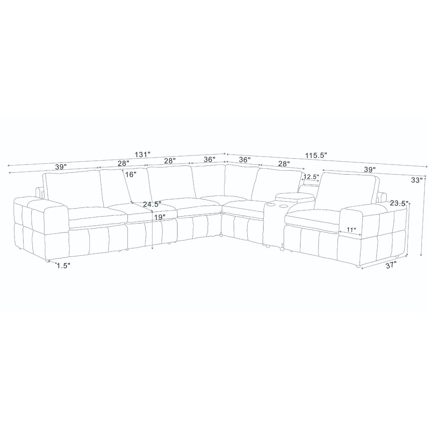 Large - Arm Upholstery Modular Sectional With Custom Configuration - Olive Green