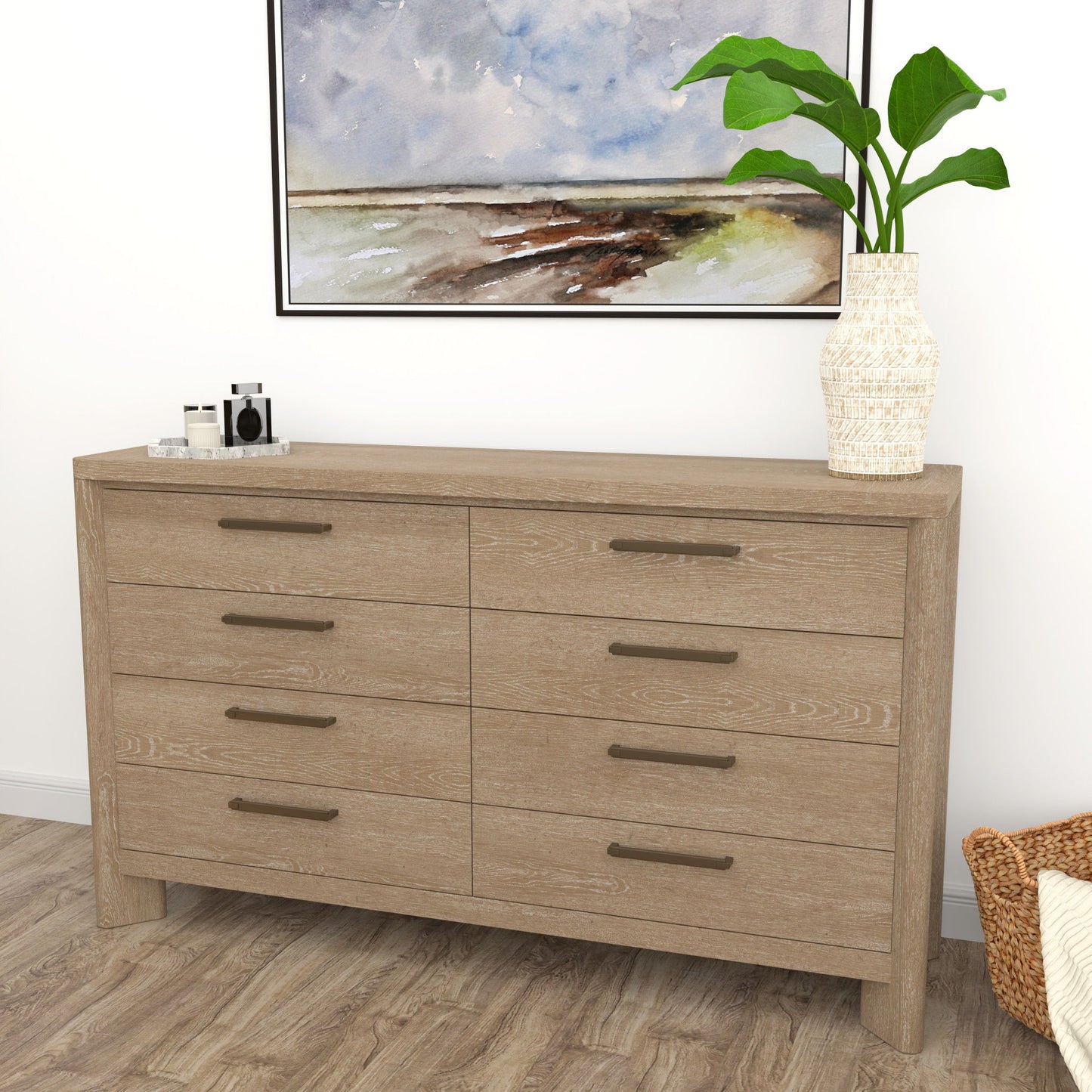8 Drawer Dresser With Rustic Design