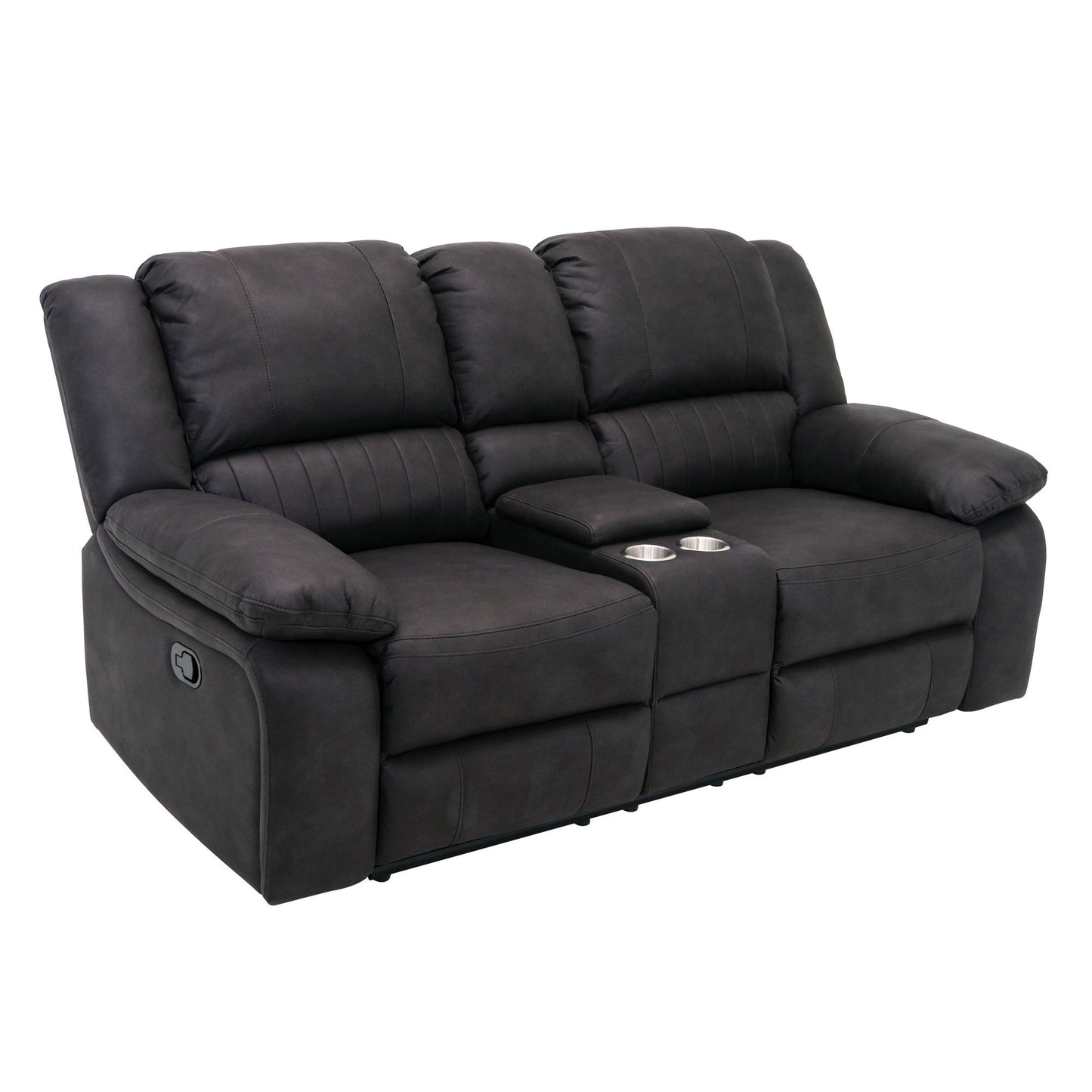 Reclining Console Loveseat - Black