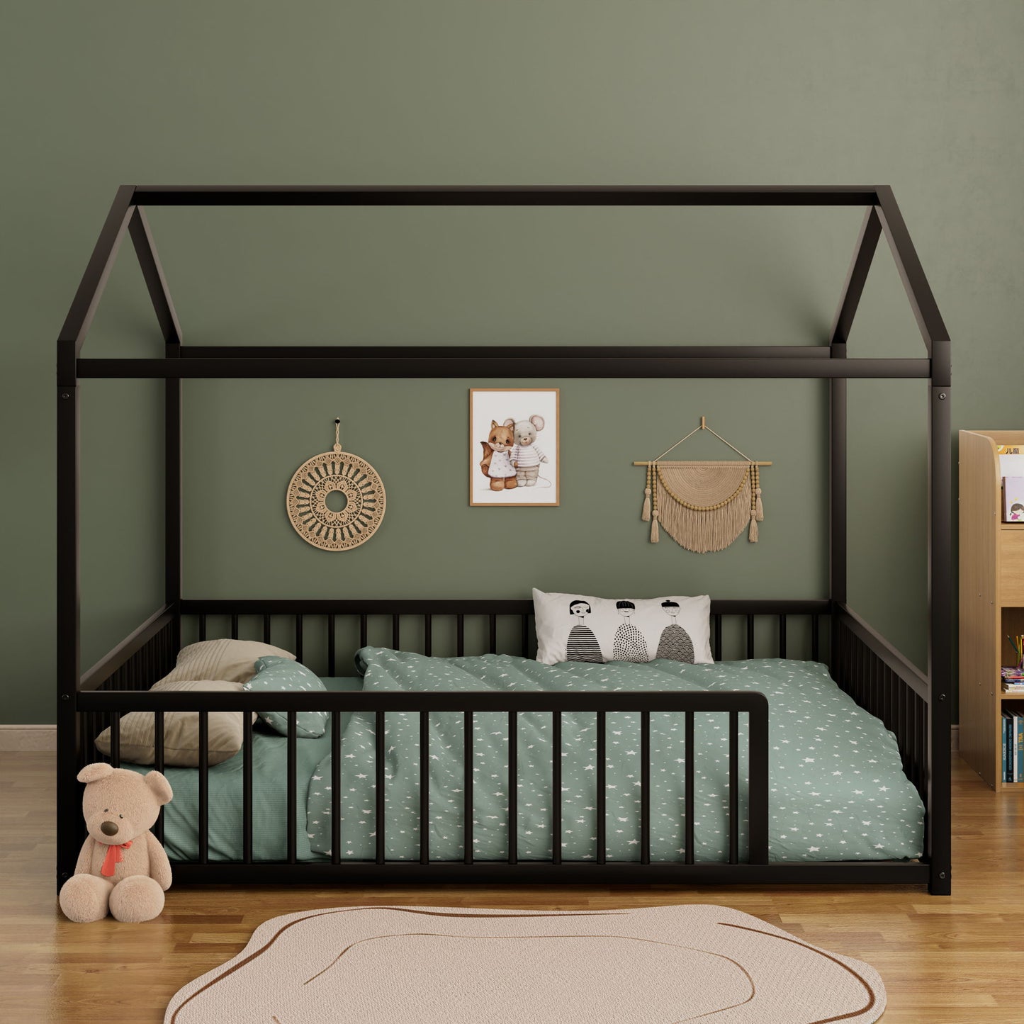 Montessori Floor Bed Frame With House Shape