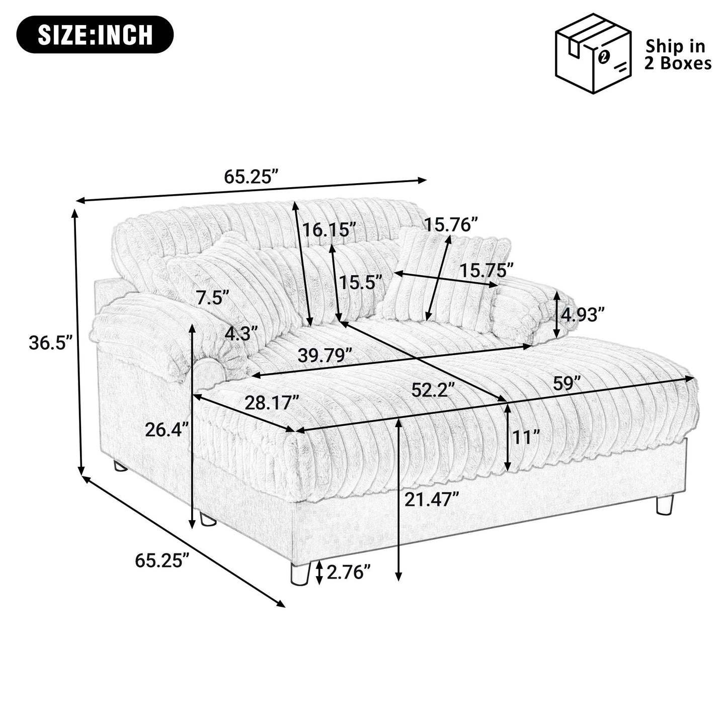 Modern Chaise Lounge Sofa