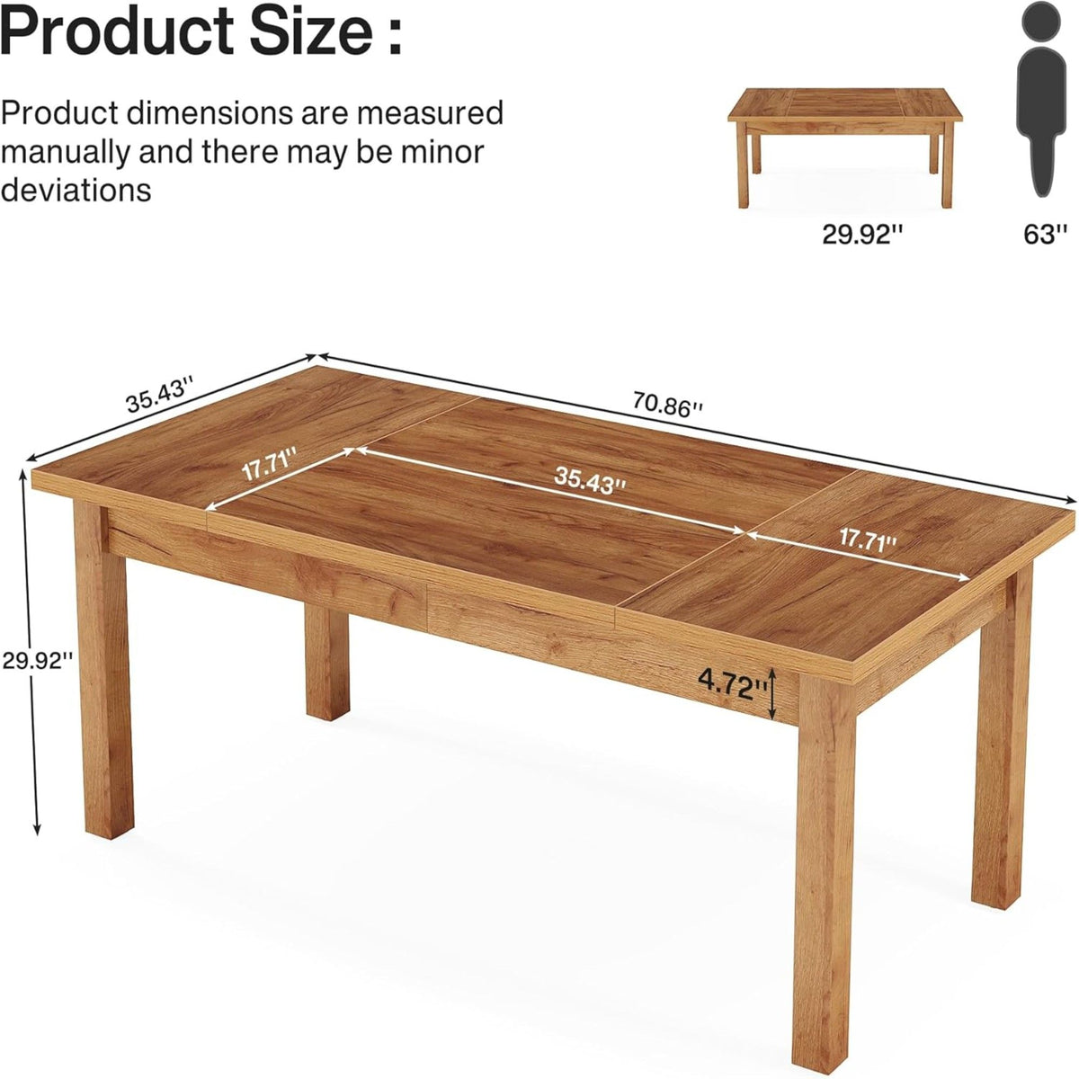 Executive Desk With Legs - Natural / Light Brown