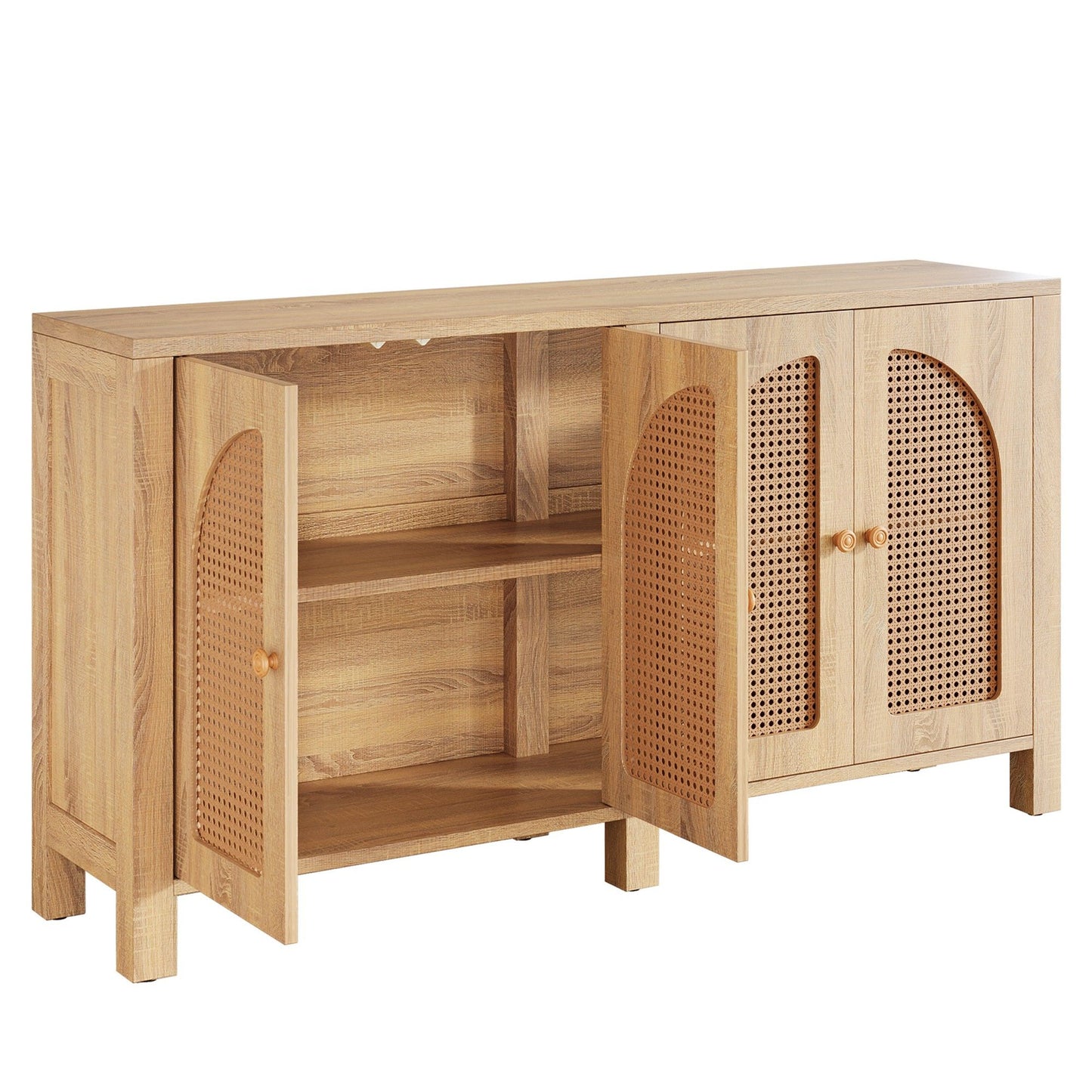 Buffet Sideboard Cabinet With 4 Doors, Console For Living Room - Natural