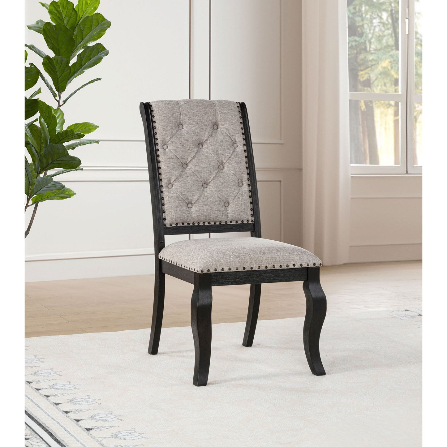 Kinzler - Side Chairs (Set of 2) - Tan / Black