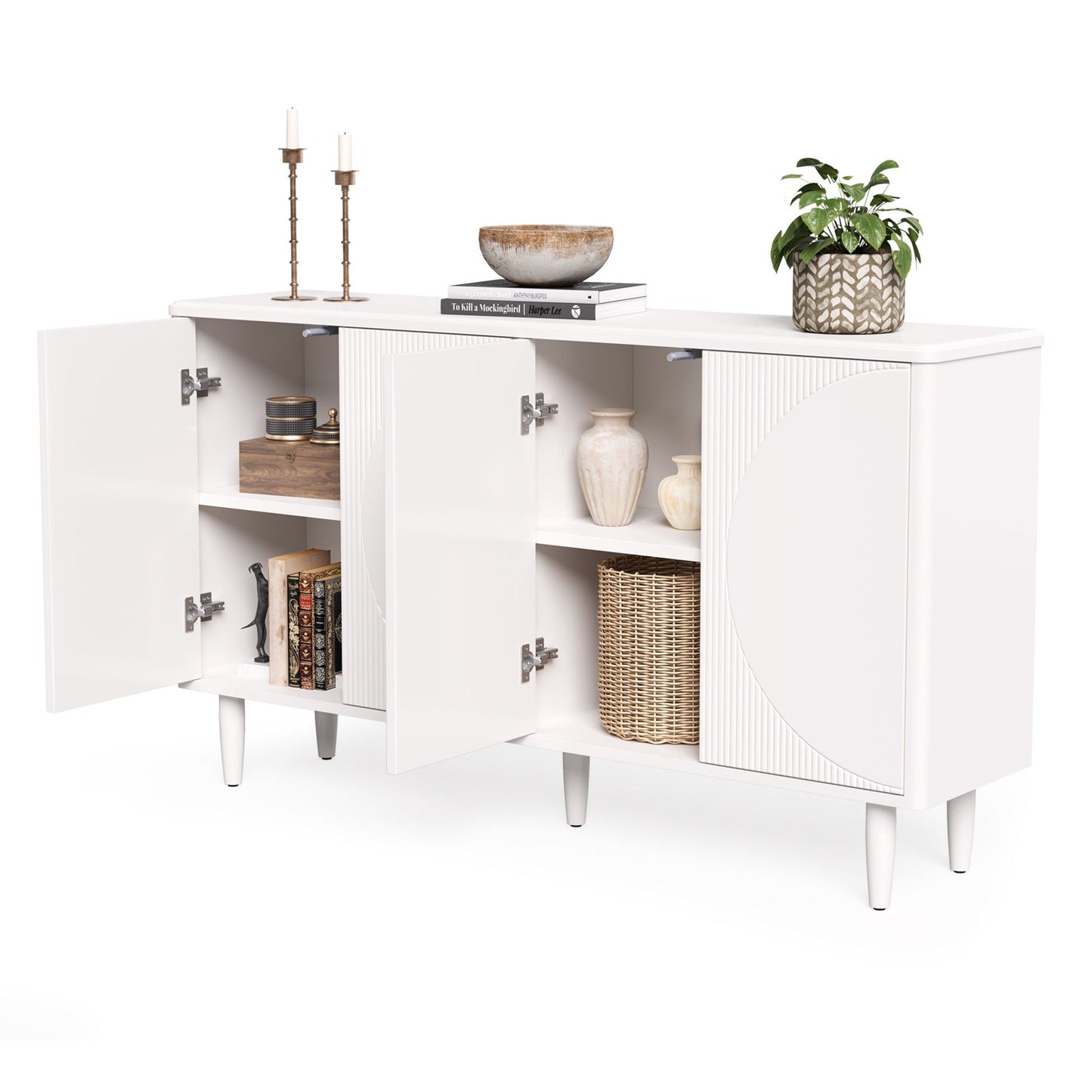 Buffet Sideboard Cabinet With Storage For Dining Room - White