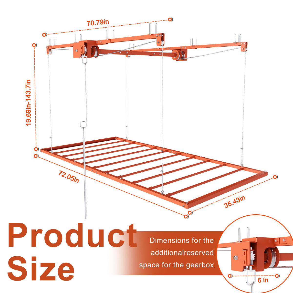 Overhead Garage Storage Rack For High Ceilings - Orange