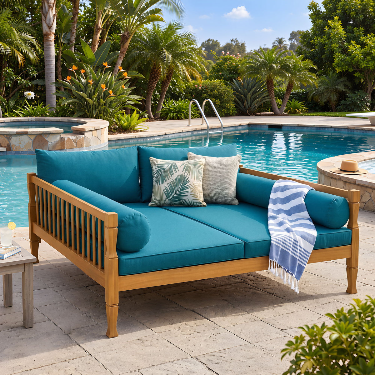 Outdoor Sofa Bed, 2 In 1 Patio Daybed For Backyard