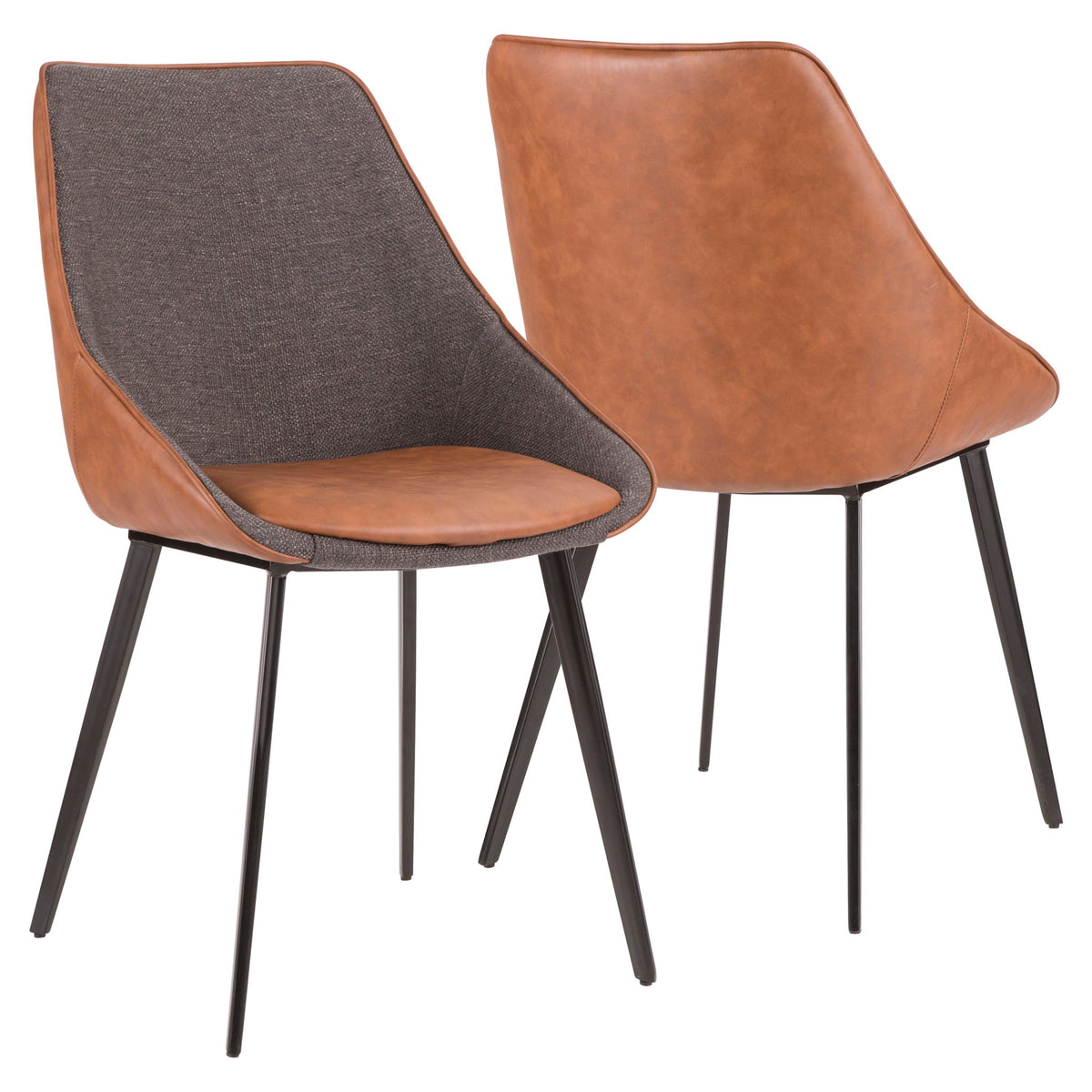 Marche - Contemporary Two Tone Chair (Set of 2) - Brown