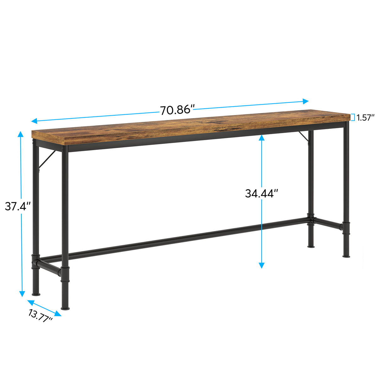 Tribesigns - Extra Long Console Table - Brown / Black