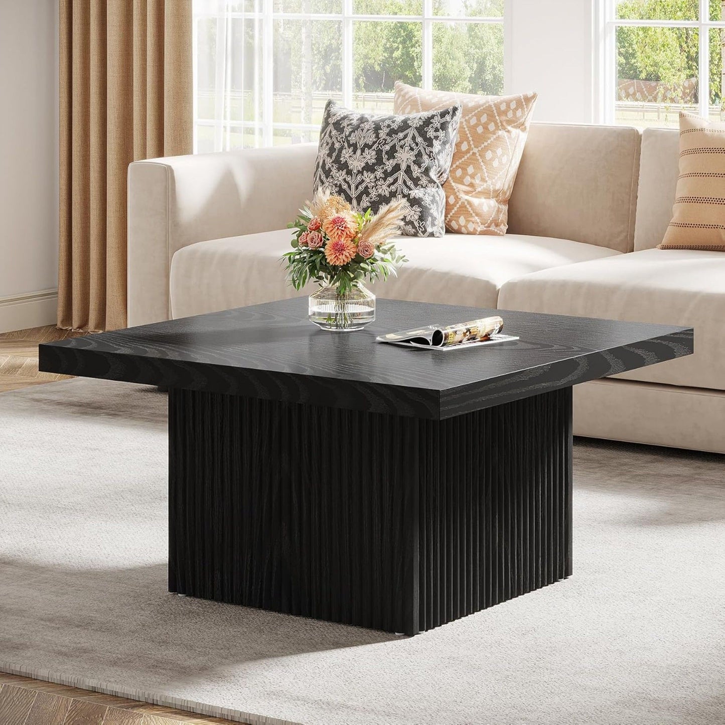 Modern Fluted Square Coffee Table