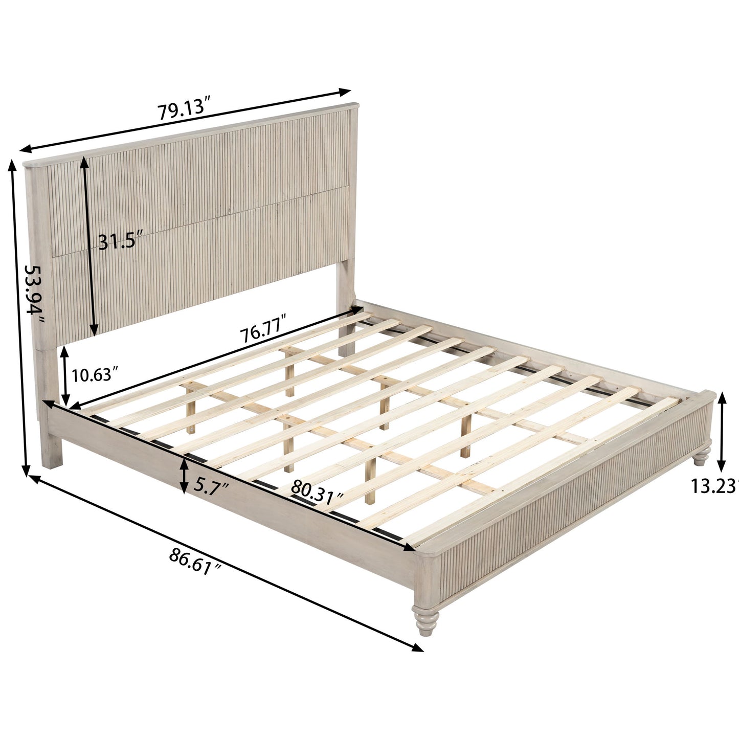 3 Piece Bedroom Set With Bed And 2 Nightstands