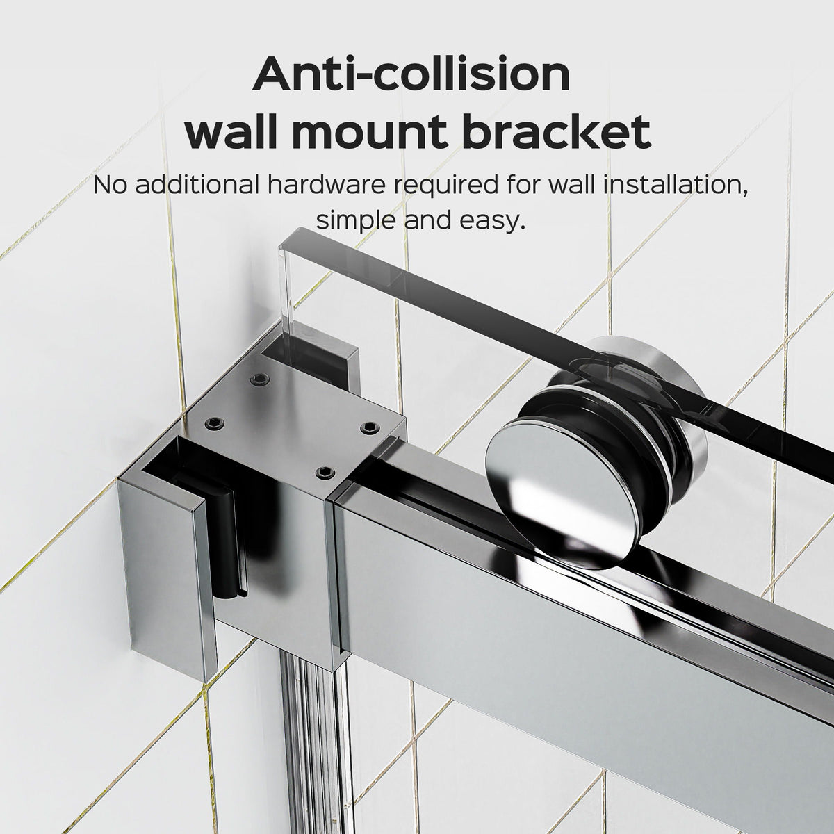 Frameless Double Sliding Shower Door - Chrome