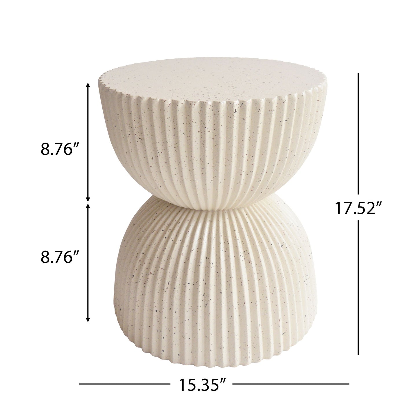 Side Table With Speckled Ribbed Texture