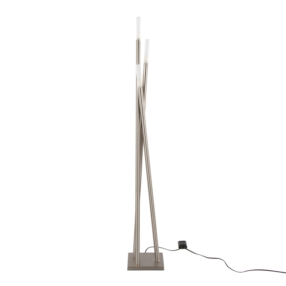 Icicle - Contemporary Floor Lamp - Brushed Nickel