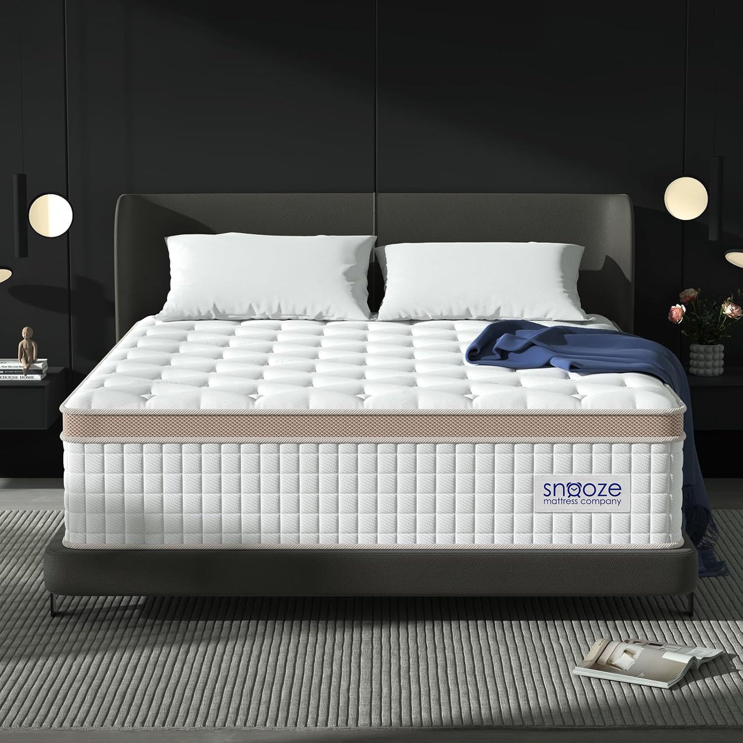Snooze Mattress Company Harmony - 12" Euro Top Firm Hybrid Mattress With Independently Encased Coils & Gel Memory Foam