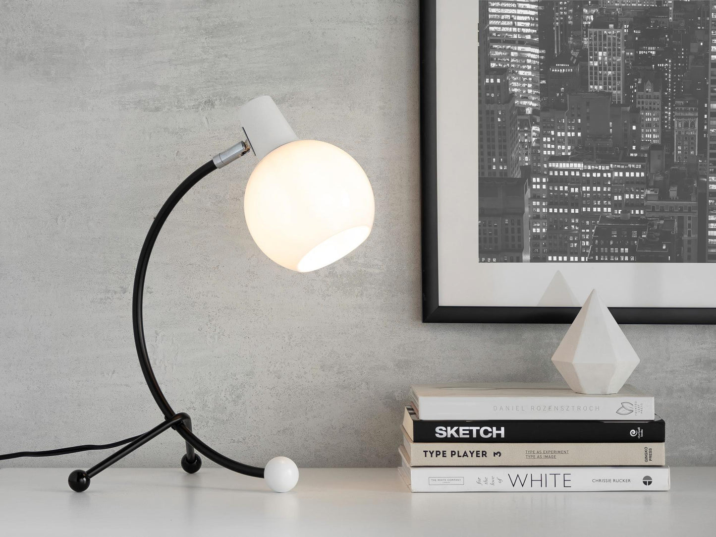 Eileen - Contemporary Task Lamp - Black / White