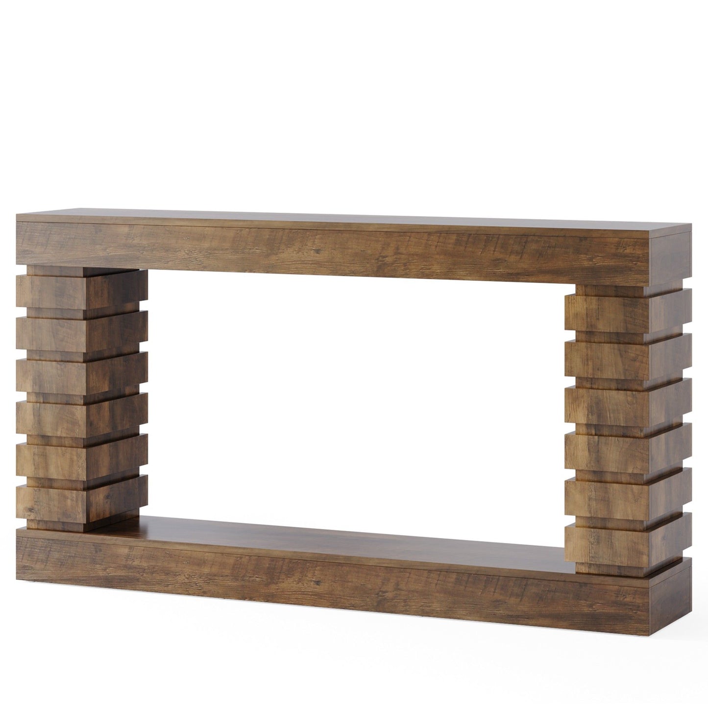 Narrow Console Table With Storage For Entryway - Brown