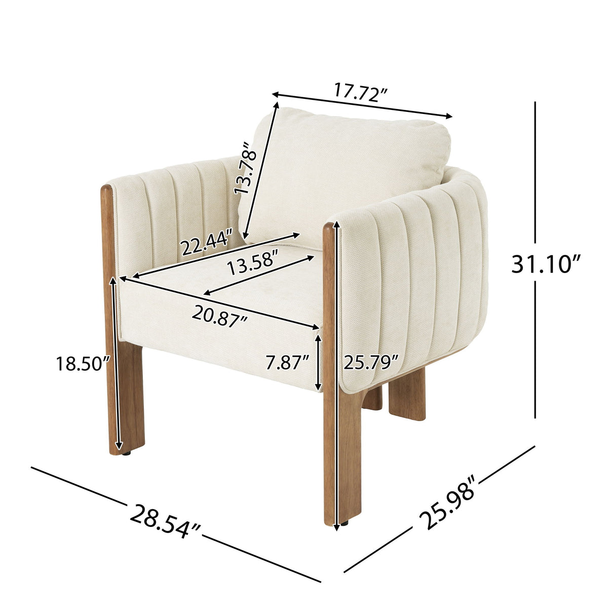 Upholstered Dining Chair With Vertical Channel Tufting