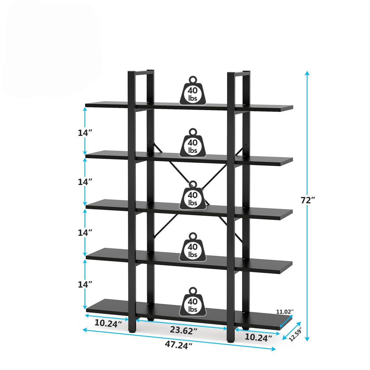 5 Tier Bookshelf For Home