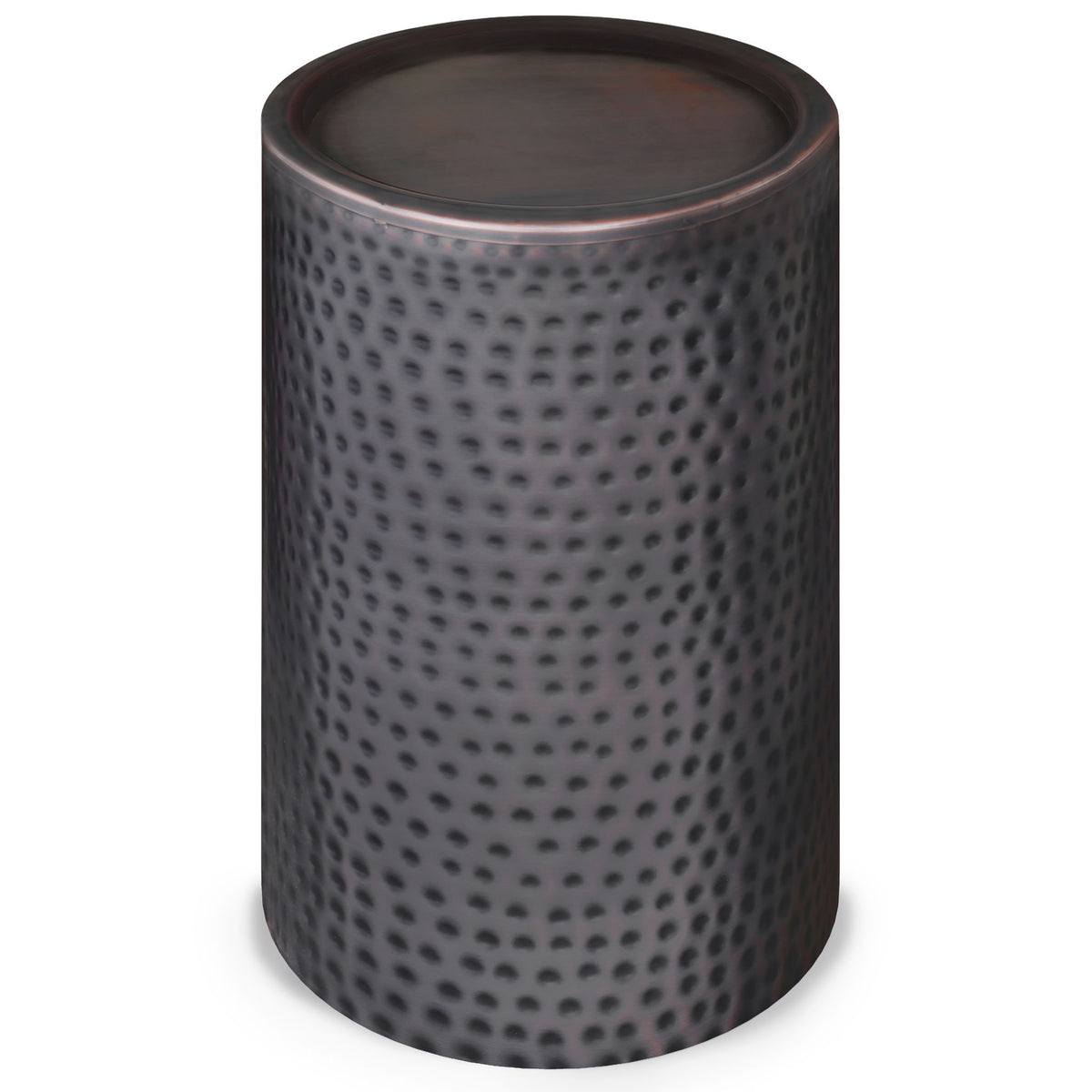 Corbin - Side Table - Hammered Antique Copper - Brown