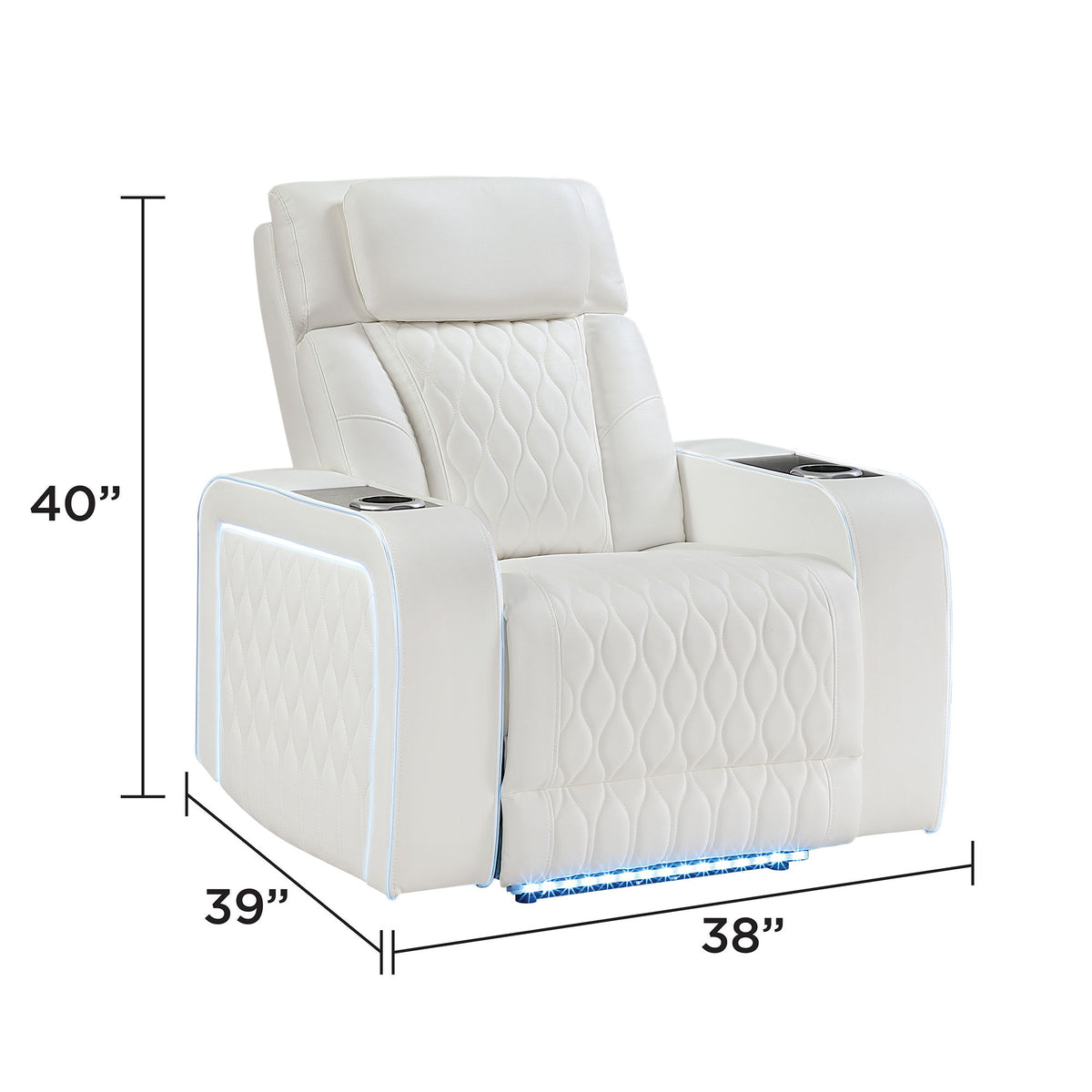 Electra - Power Recliner With Power Headrest, Massage, LED Lighting And USB Control