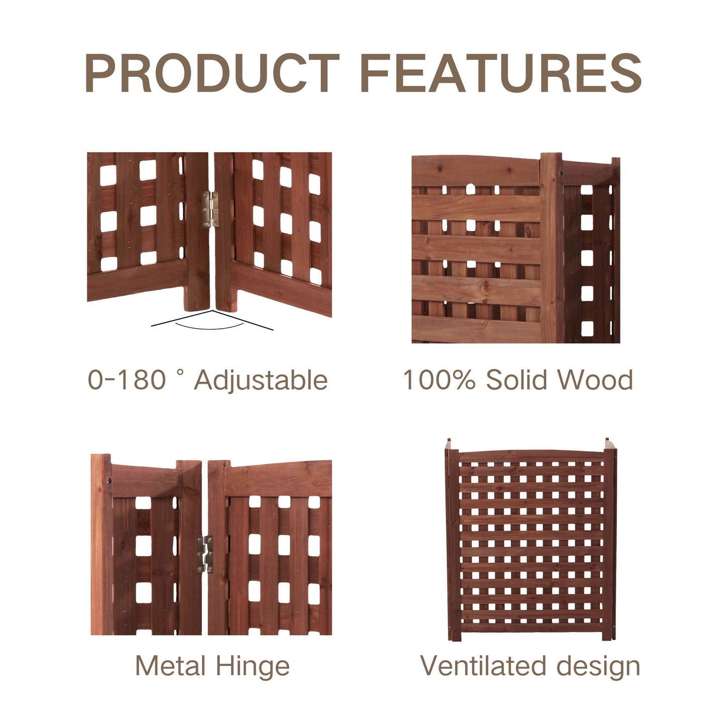 3 Panel Outdoor Air Conditioner Fence Screen
