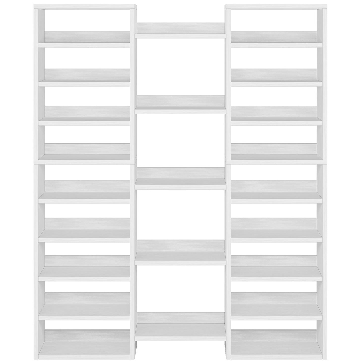 14 Tier Shoe Storage Cabinet With 23 Open Cubbies, 46 Pairs Capacity Entryway Organizer - White