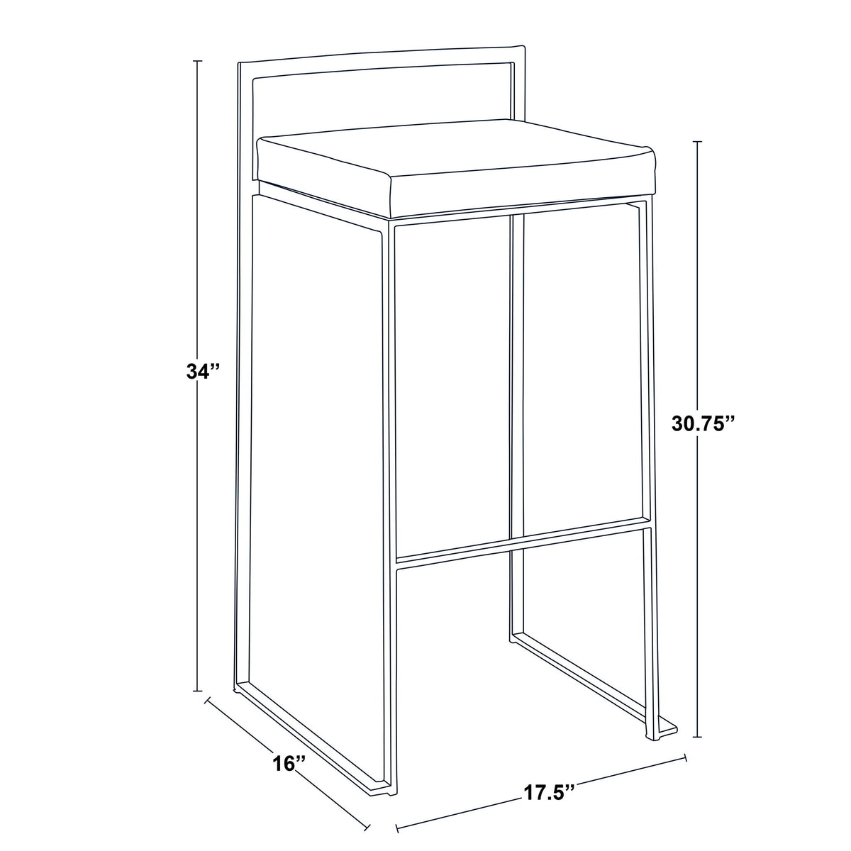 Fuji - Contemporary Stackable Design Barstool