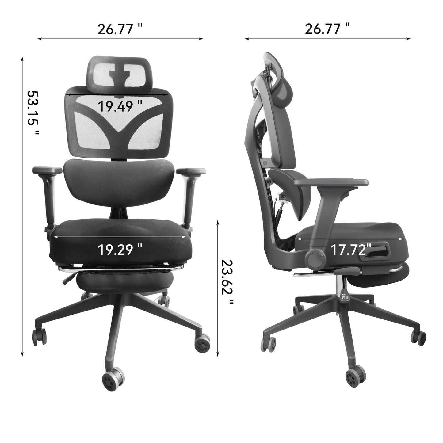 Zero Gravity Ergonomic Office Chair With 145° Recline, 3D Headrest - Black