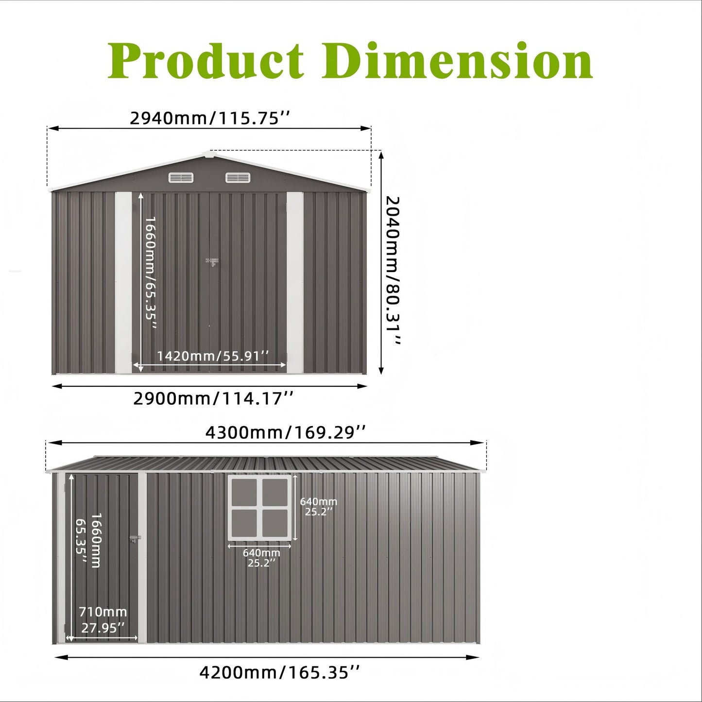 Outdoor Storage Shed With Lockable Doors