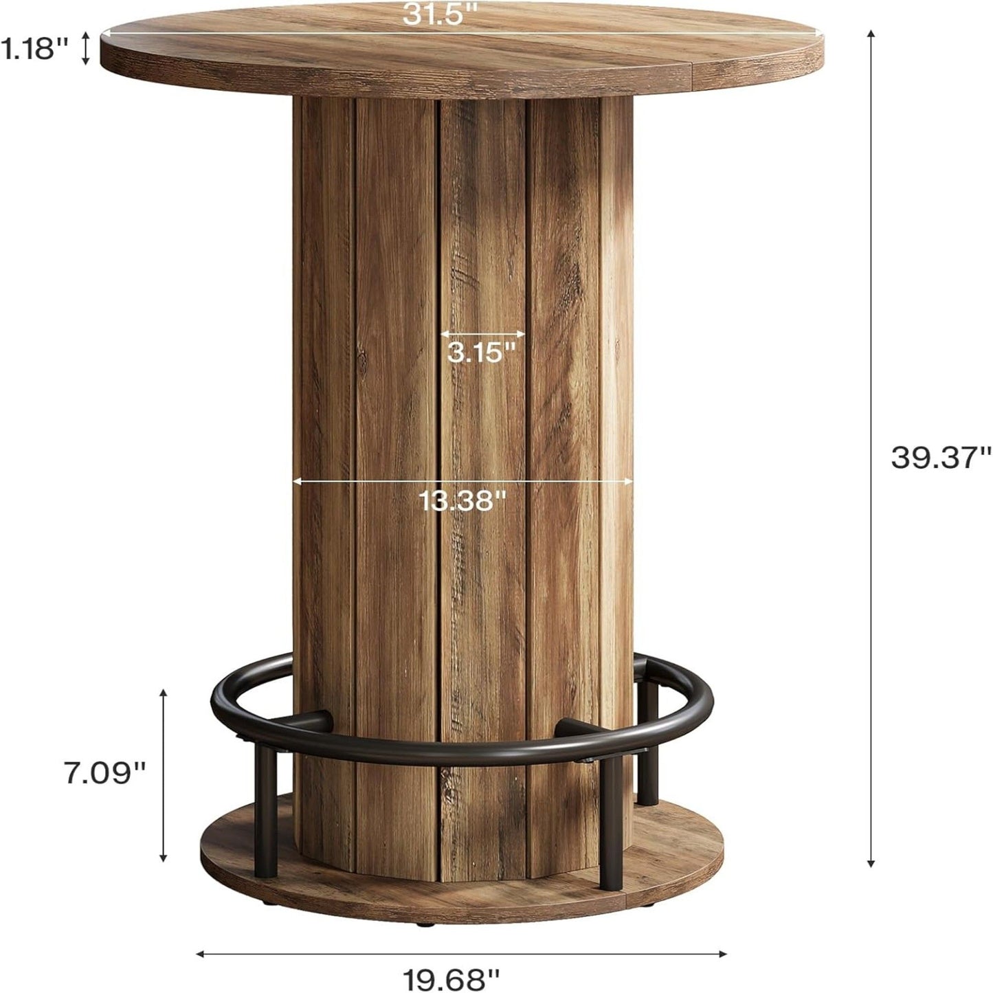 Pub Bistro Table - Rustic Brown