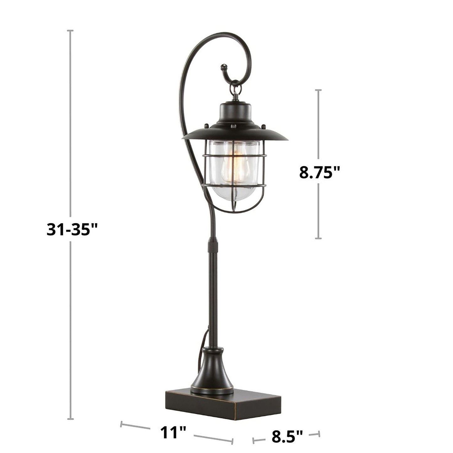 Landen - Contemporary Task Lamp (Set of 2) - Oil Rubbed Bronze / Clear